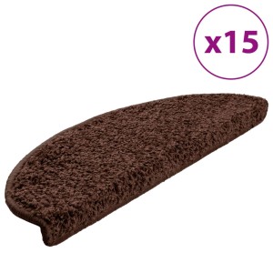 Braune VidaXL Treppenmatte, 65x21 cm, 15er Set. Stufenmatte aus Polypropylen, getuftet.