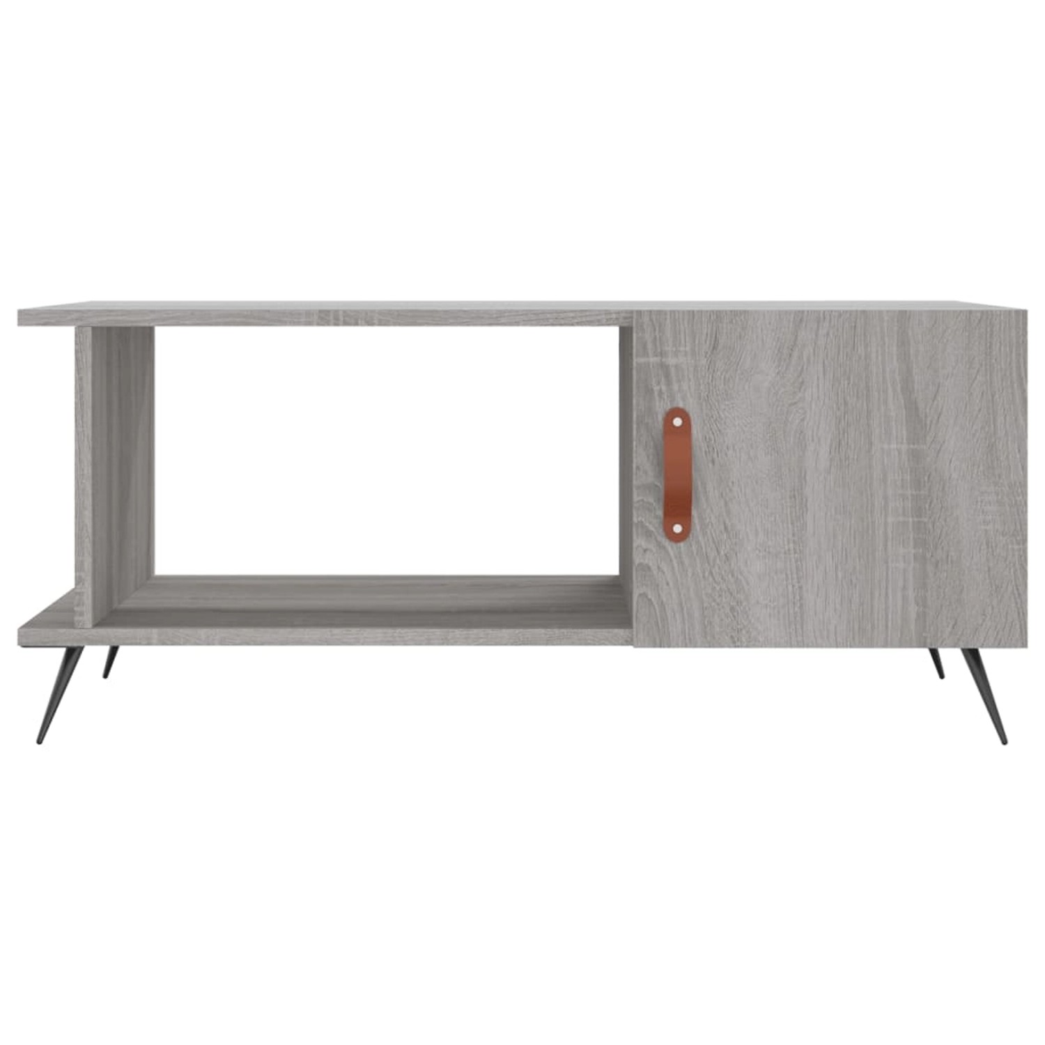 Grauer vidaXL Couchtisch Sonoma mit Fächern und Tür, Holzwerkstoff, 90x50x40 cm.