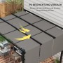 Dunkelgraue Furnicato Pergola Markise mit verschiebbarem Sonnenschutz und Stahlrahmen.