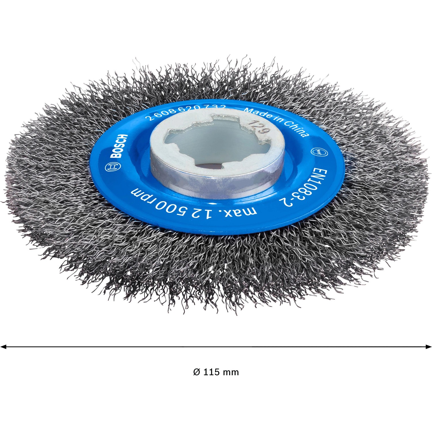 Bosch X-Lock Scheibenbürste Clean for Metal mit gewelltem Draht, Ø 115 mm, für Winkelschleifer. Ideal zur Metallreinigung.