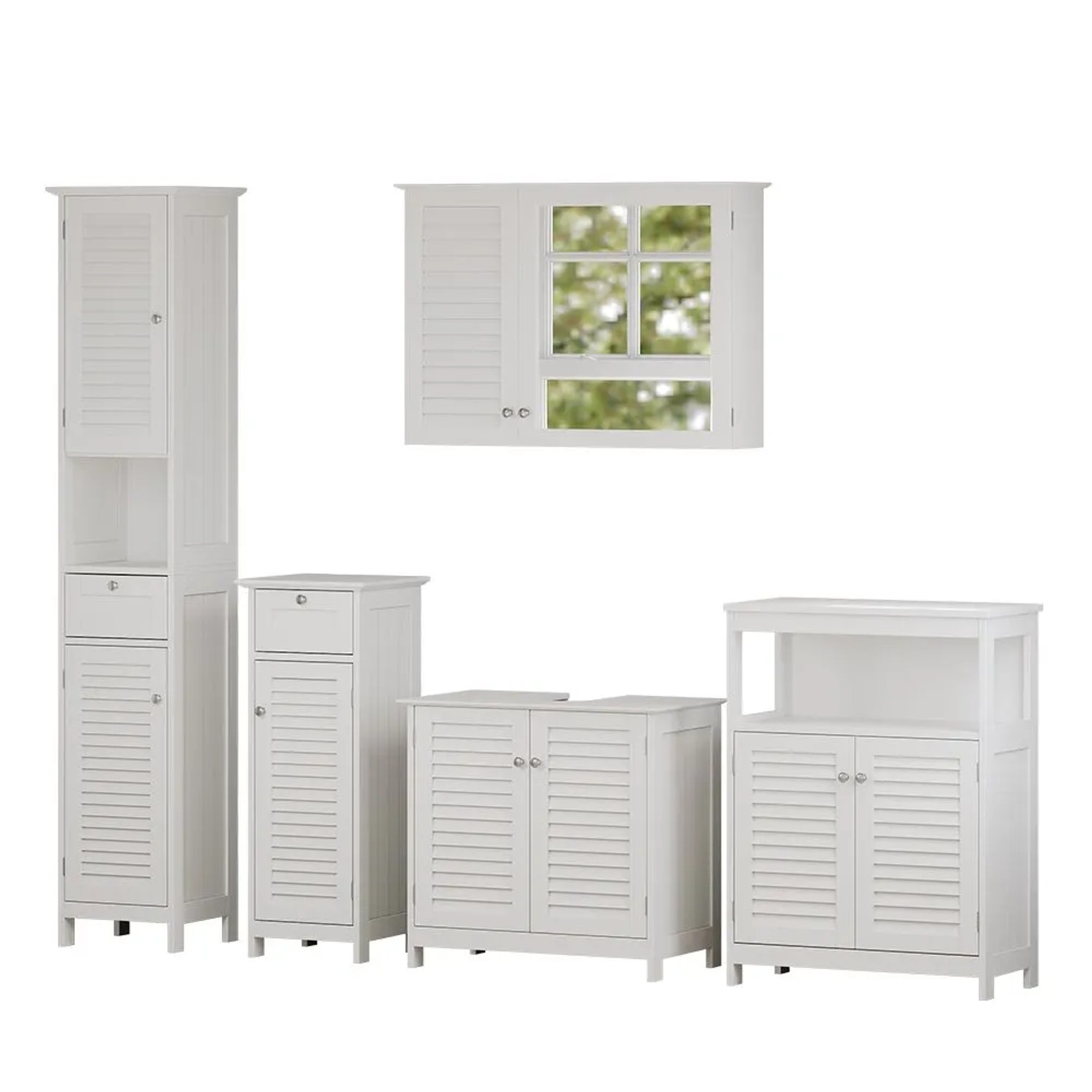 Vicco Badmöbel-Set Riad Weiß 60 x 58 5-teilig