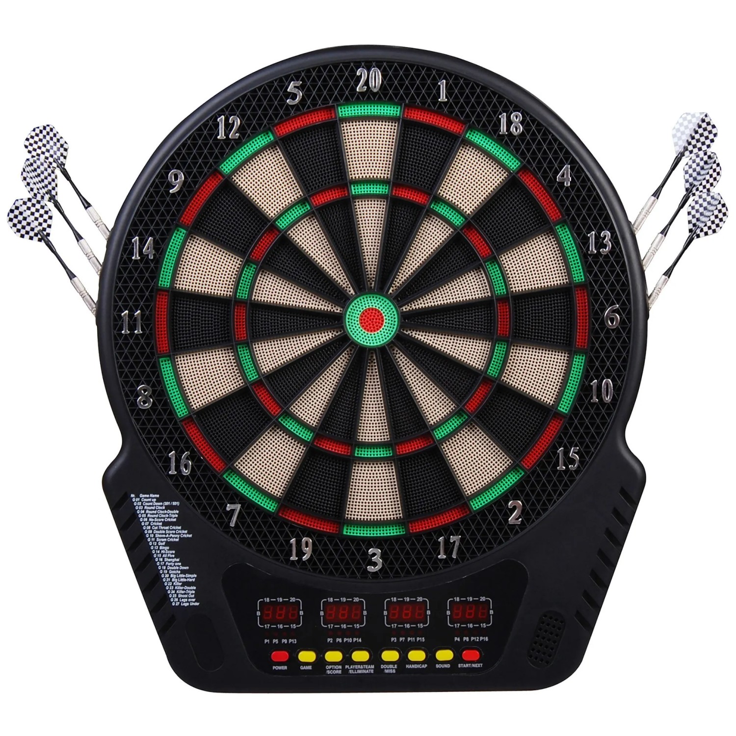 HOMCOM Elektronische Dartscheibe ABS PP Schwarz 44L x 51,5B x 3,2H cm