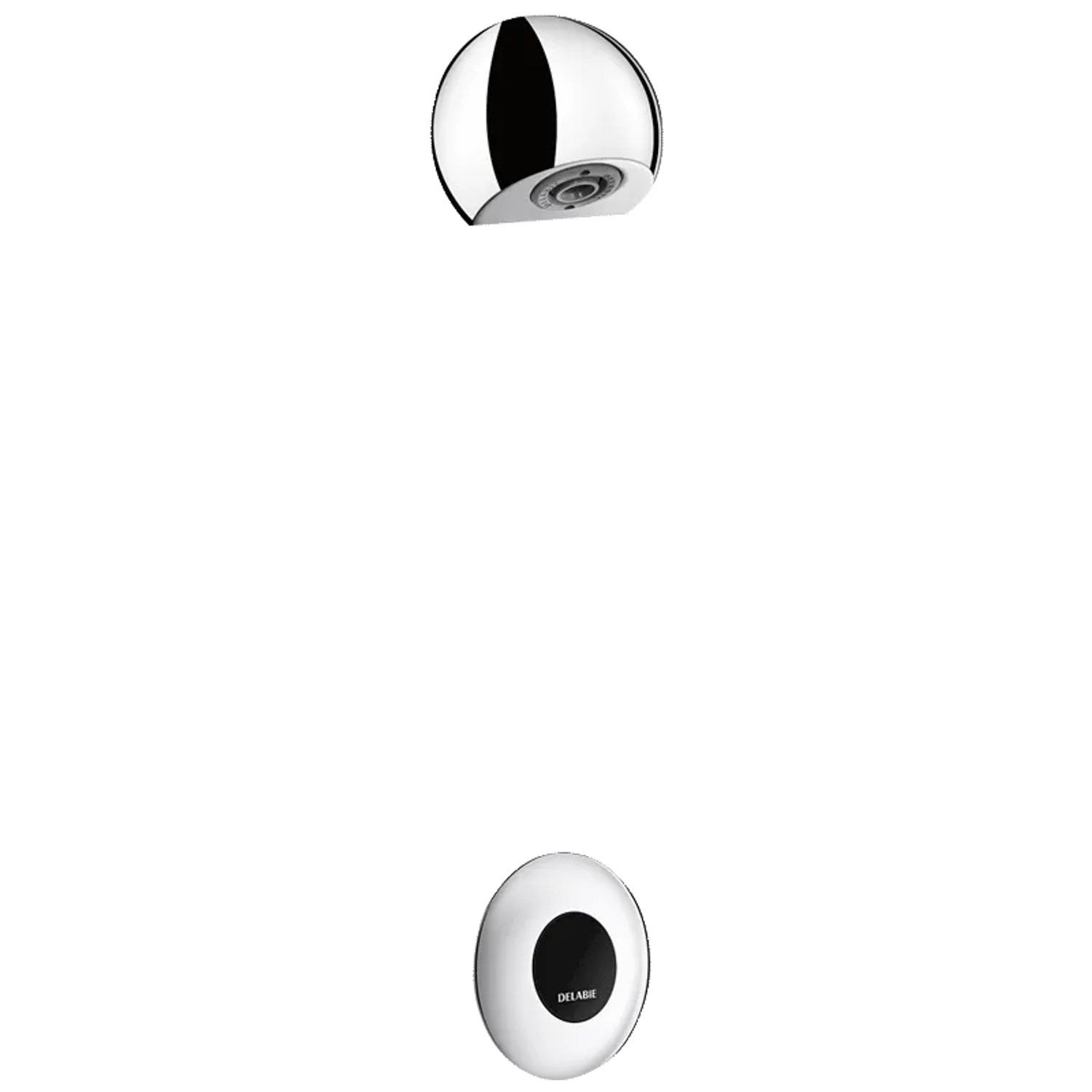 Delabie TEMPOMATIC DU-Kombi G1/2B Hinterwandmontage 230/12 V, Brause ROUND