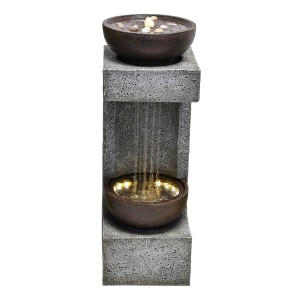 Garden Pleasure Brunnen Artemis aus Polyresin und Fiberglas mit LED-Beleuchtung.