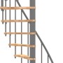 Platzsparende Minka Spindeltreppe Suono Smart, Buche grau, für Innenräume.