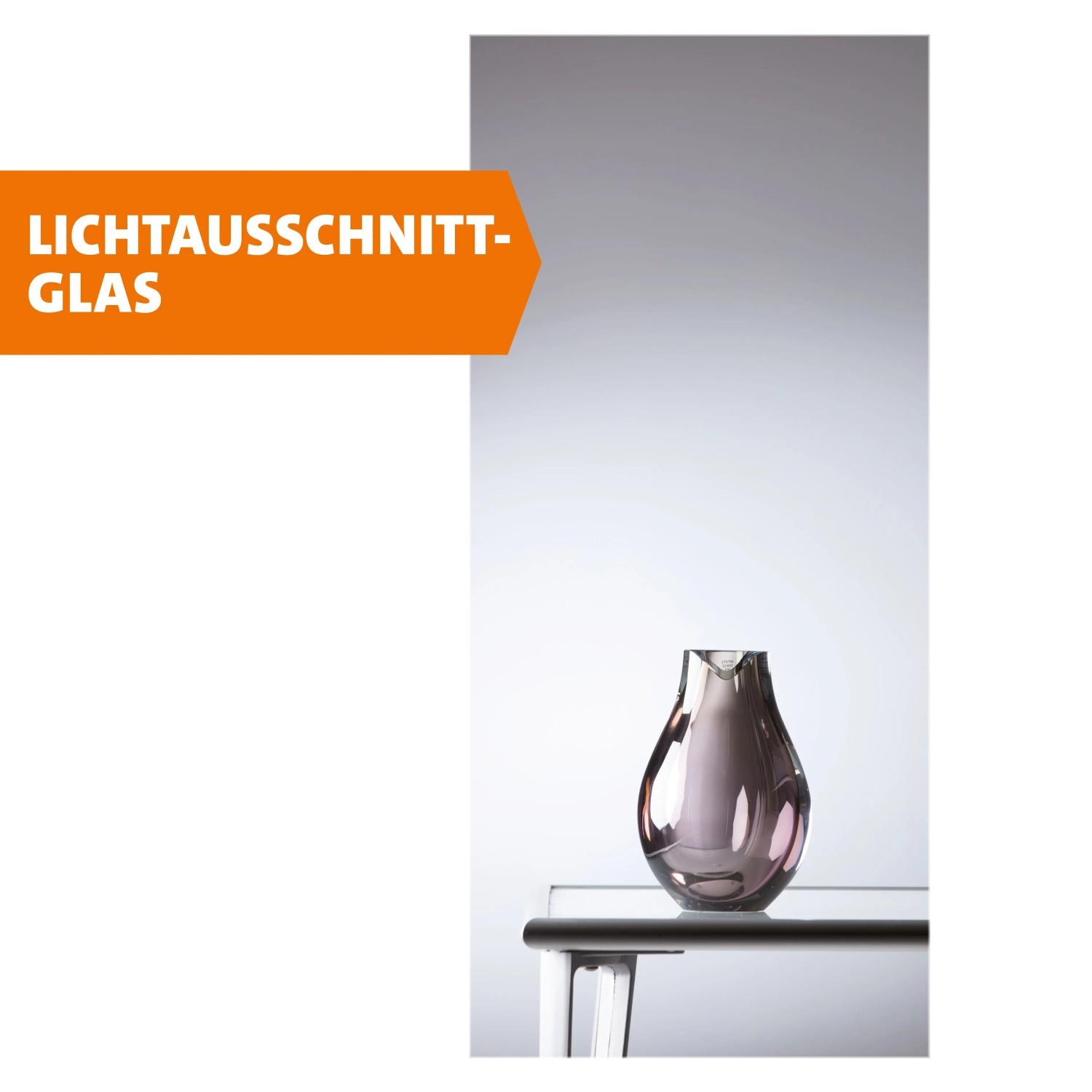 Skyscope Lichtausschnitt aus Glas für Holztüren, ESG Floatglas Klar, 53,5x154,5 cm.