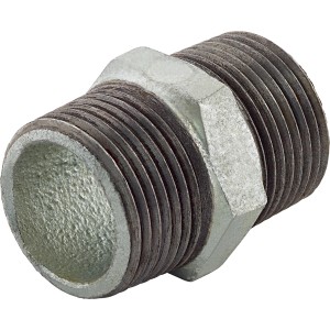 Fitting 33,3 mm (R 1) aus Temperguss, verzinkt, mit Außengewinde zur Rohrverbindung.