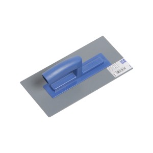 LUX Putzglätter aus Kunststoff, 14x28cm, mit blauem Griff zum Glätten von Putz.