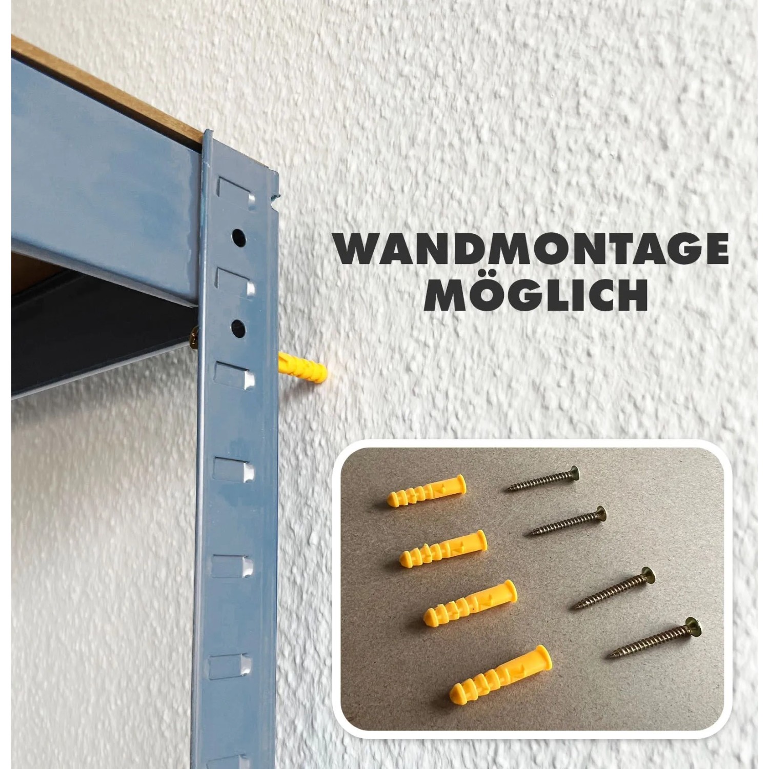 KARAT Schwerlastregal Lakota 2er Set Traglast bis 875 kg Grau 180 x 90 x 40 cm_6