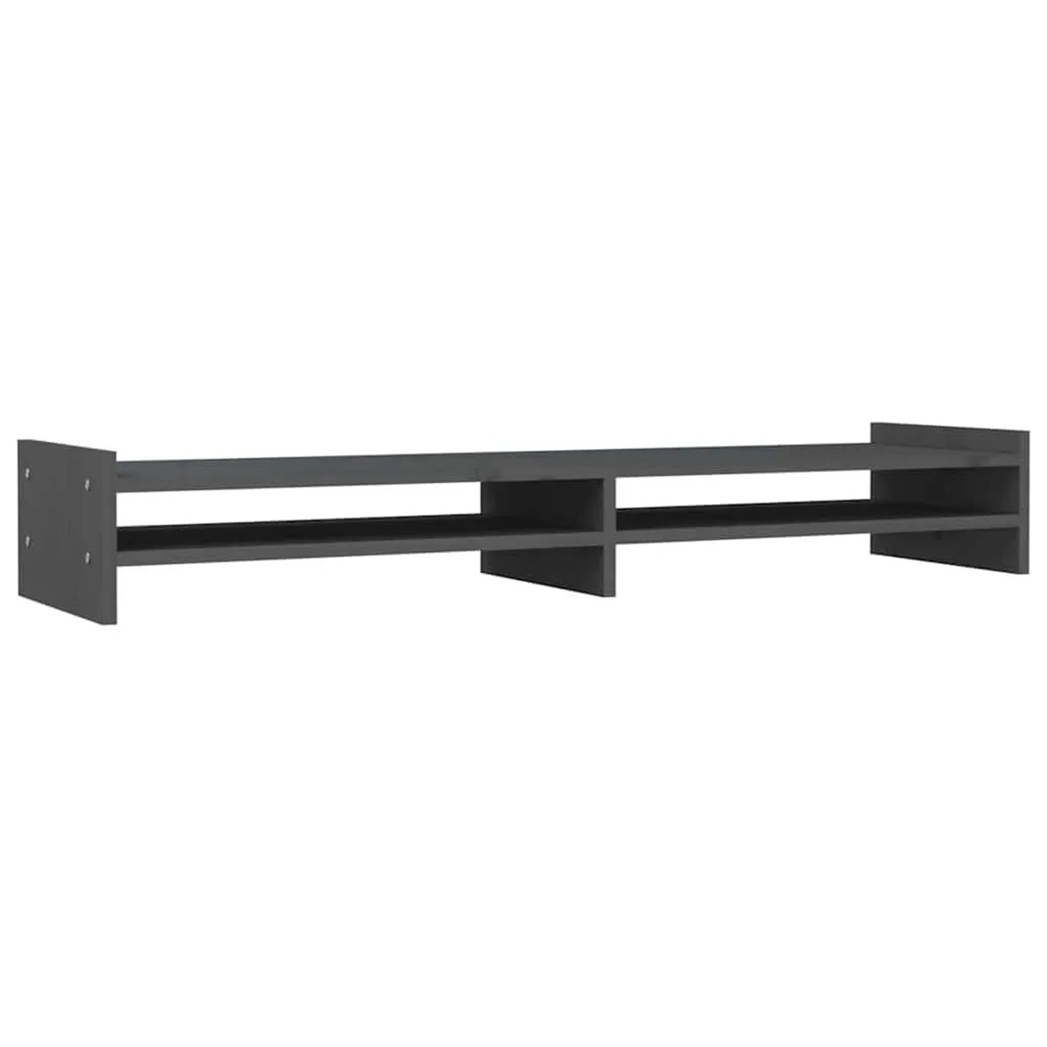 vidaXL Monitorständer Grau 100x27x15 cm Massivholz Kiefer 814026