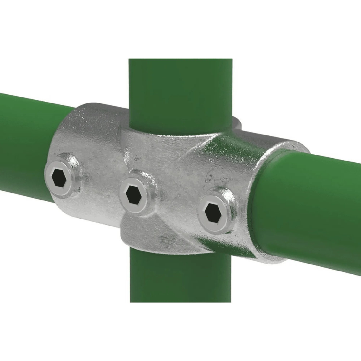 FeNau Rohrverbinder Kreuzstück Durchgehend Ø 48,3 mm 1 1/2 Zoll Temperguss Verzinkt 119D48