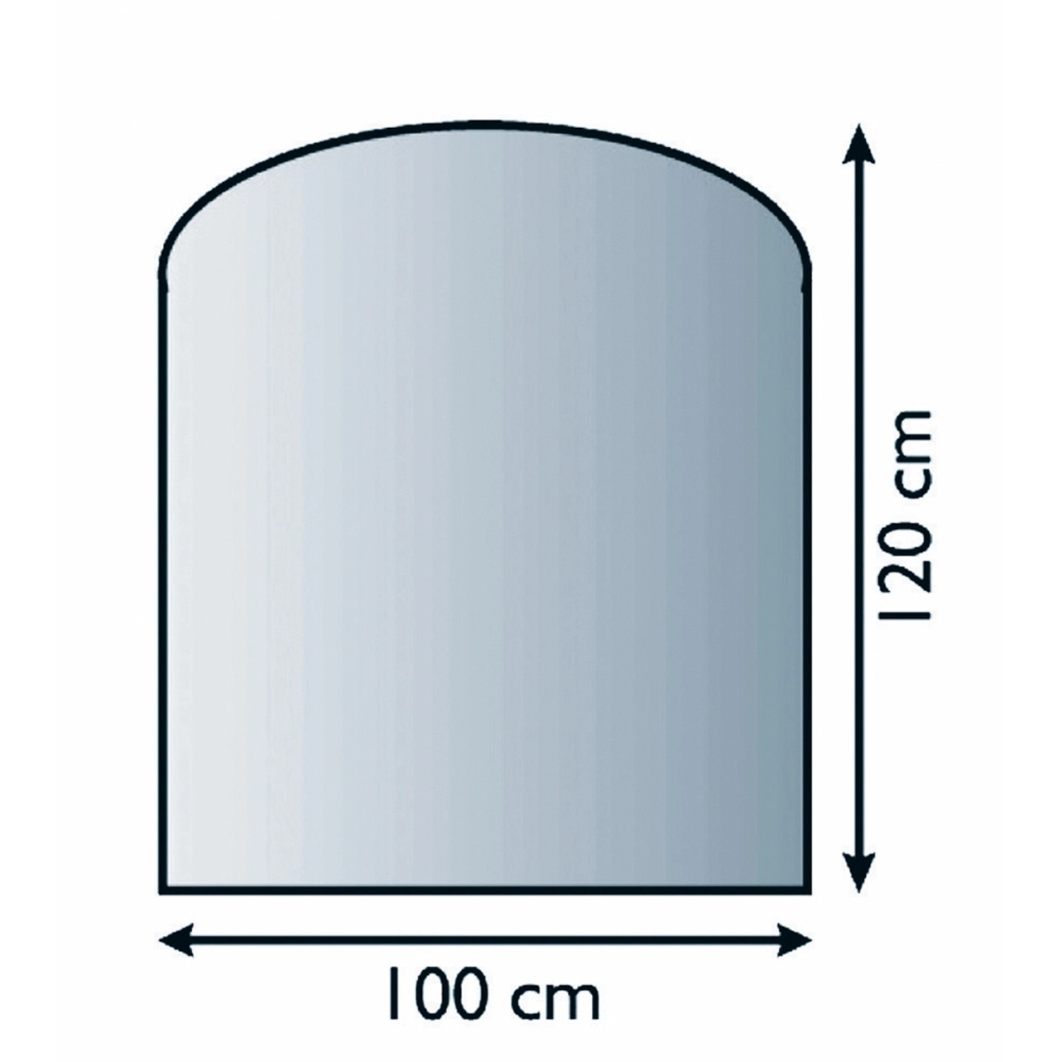 Lienbacher Funkenschutzplatte Glasbodenplatte Segmentbogen 8mm Stärke