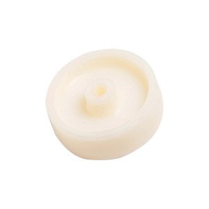 Weißes Polyamid-Rad, Ø 100 mm, für Rollen von Transportgeräten. Traglast 200 kg.