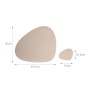 Grau-beige ovale Kunstleder Platzdeckchen und Untersetzer Set. Maße: 30x40,5cm und 10,5x14cm. Ideal für den Esstisch.