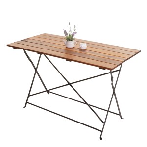 Chefgastro Biergartentisch HxBxT 117x68x71 cm Gastronomie-Qualität Akazie Braun Klapptisch Gartentisch