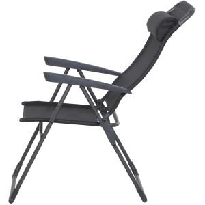 Siena Garden Campingsessel Comfort, anthrazit, mit verstellbarer Rückenlehne und Kopfstütze.