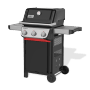 Weber Gasgrill E-310 Spirit 2025, Schwarz, mit 3 Brennern und Seitenablagen.