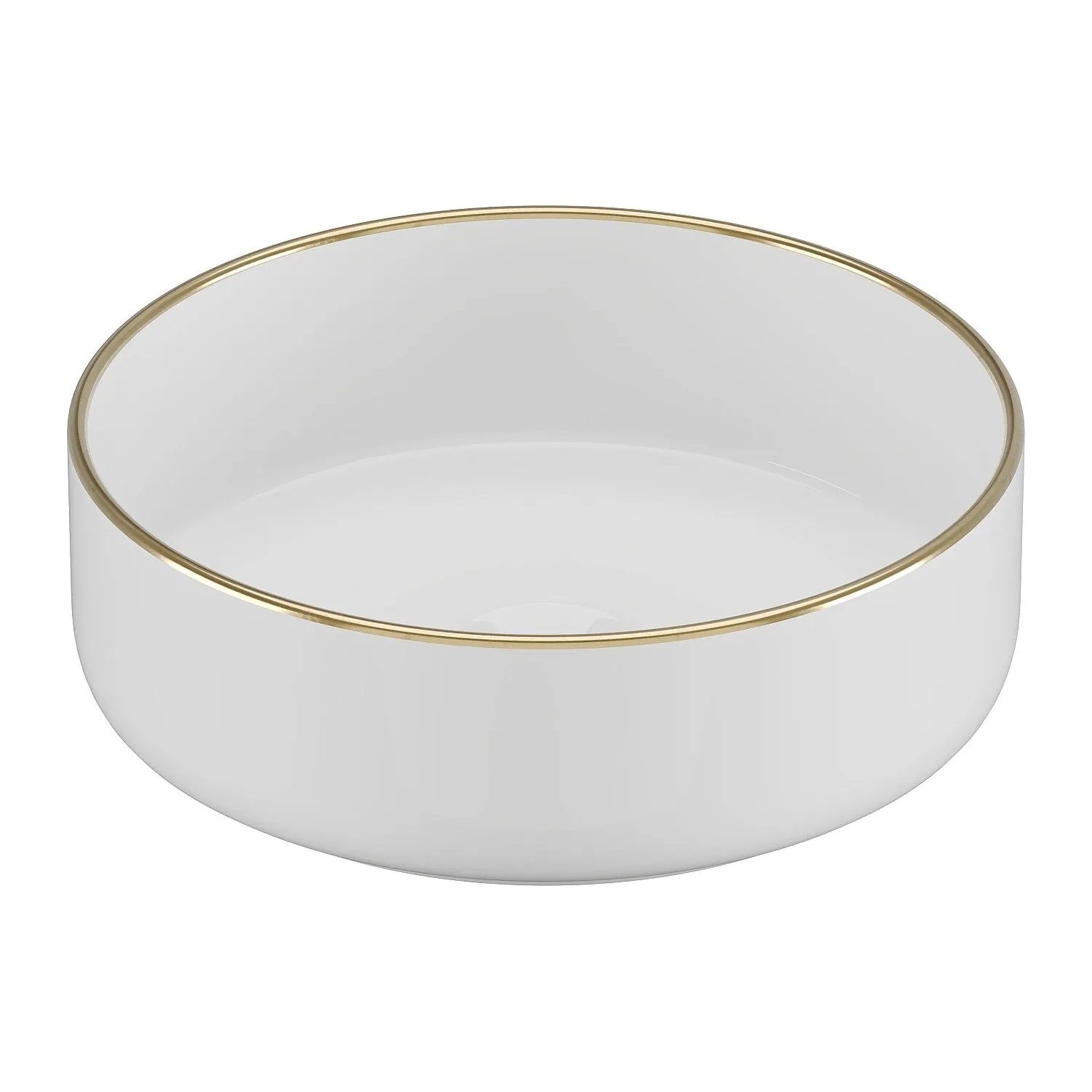Vente-unique Aufsatzwaschbecken Leniso Weiß  Goldfarben 36 cm