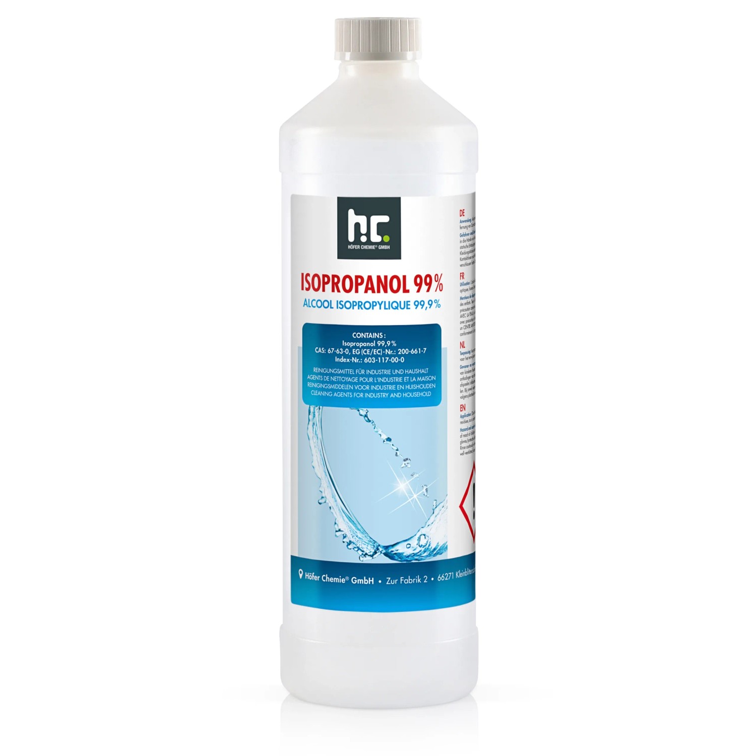 Höfer Chemie Isopropanol 99,9% in Flaschen 6 x 1l