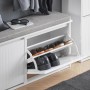SoBuy Schuhbank Schmal mit 2 Klappen Garderobenbank mit Sitzkissen FSR98-XL-W_8