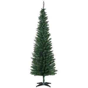 Schlanker, grüner HOMCOM Weihnachtsbaum 1,8 m mit Ständer.