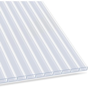 Transparente KARAT Doppelstegplatte aus Polycarbonat, 16mm stark, für Bedachungen.