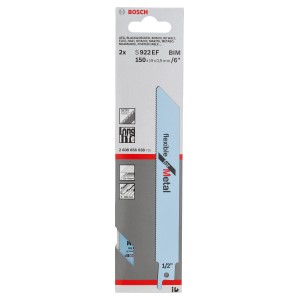 Bosch Säbelsägeblatt Metal S922EF, 2er-Pack, geeignet für Metallsägearbeiten.