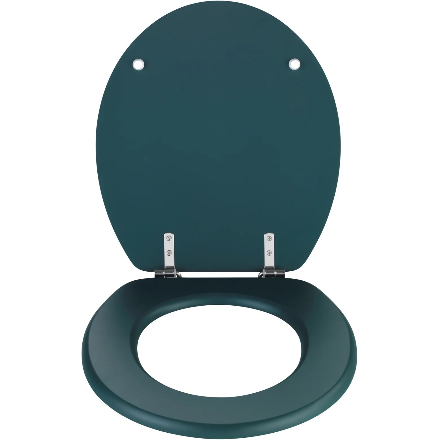 Wenko WC-Sitz Prima, dunkelgrün, matt, aus MDF mit Edelstahlbefestigung.