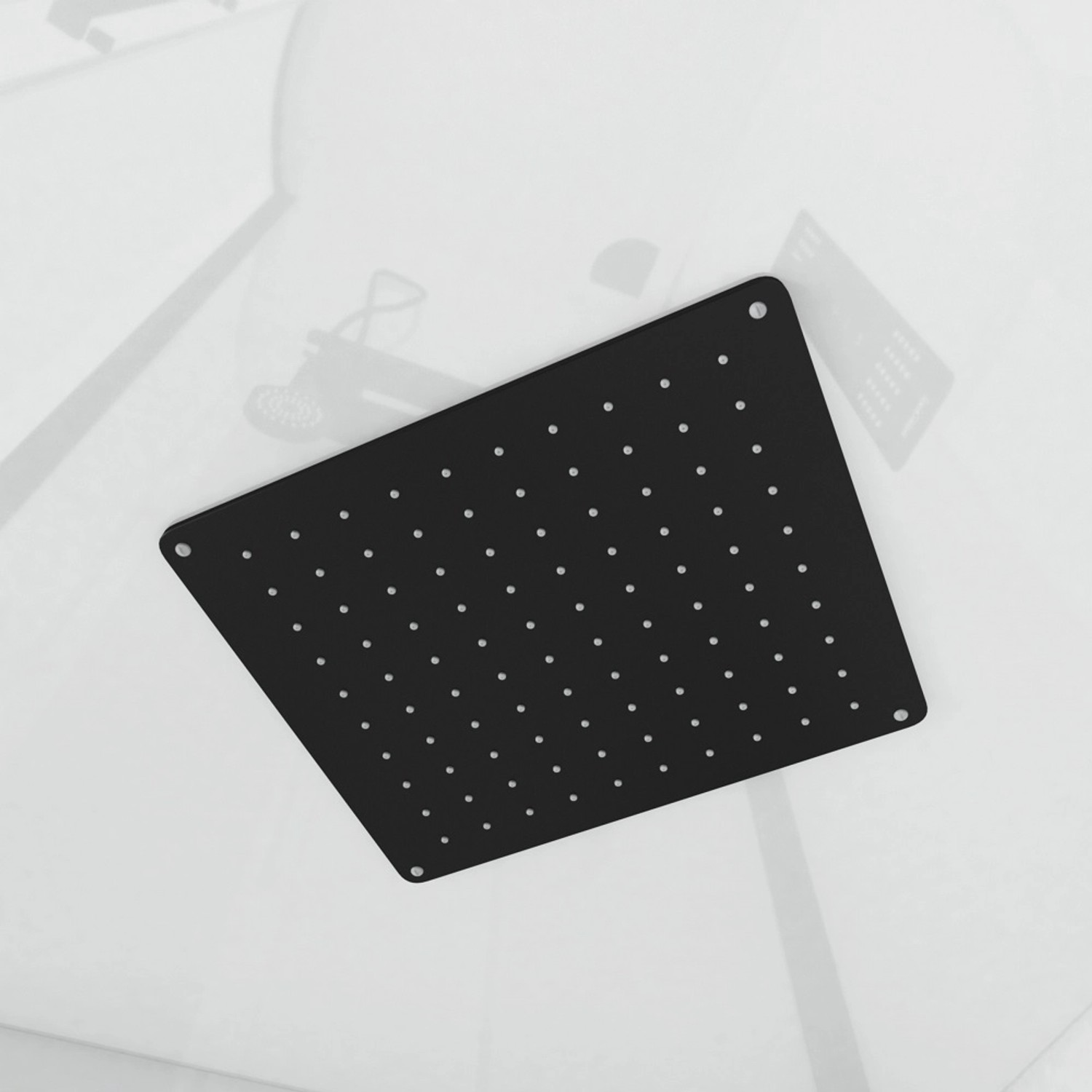 Schwarzer Duschkopf (41x28cm) mit Regeneffekt für Aurlane Komplettdusche.