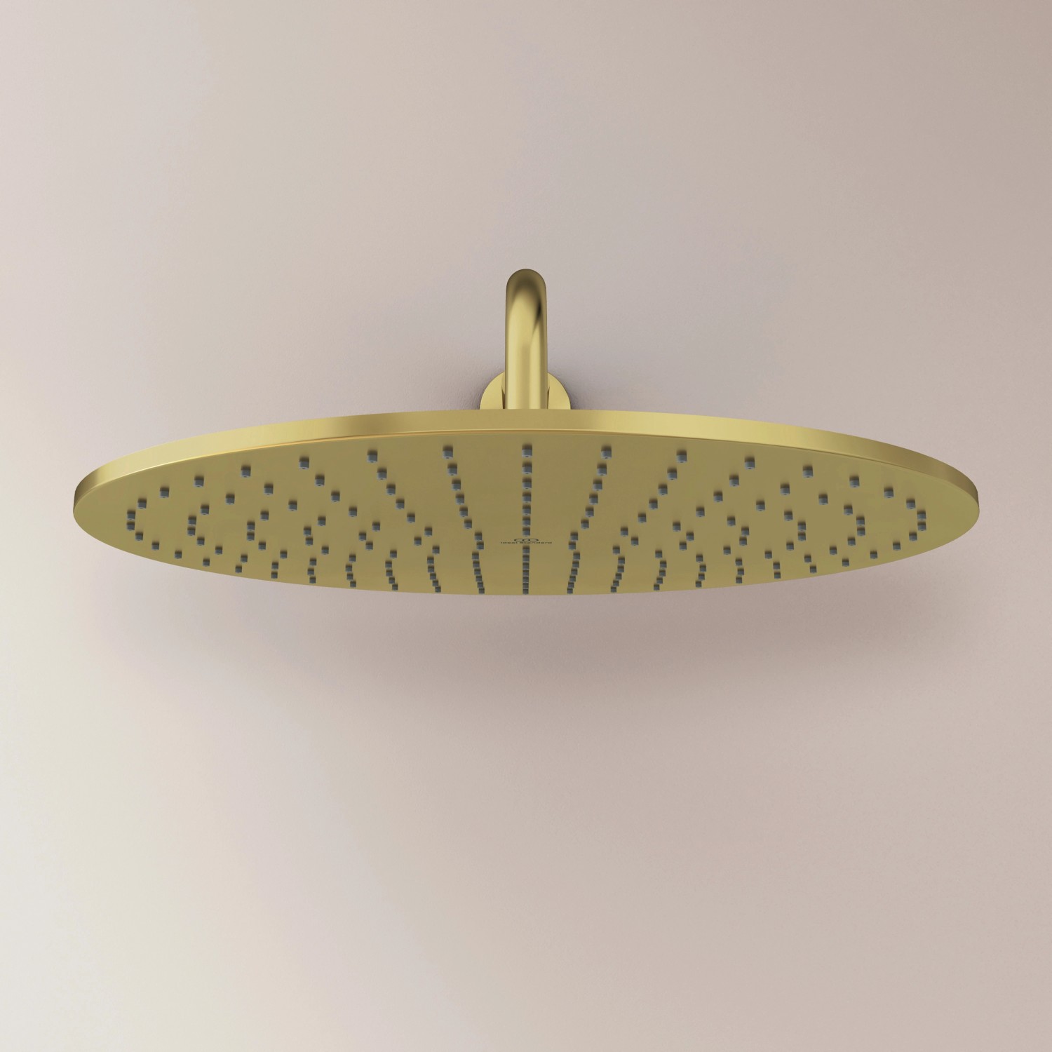 Runde Ideal Standard Kopfbrause Idealrain Atelier in gebürstetem Gold, Ø400 mm.