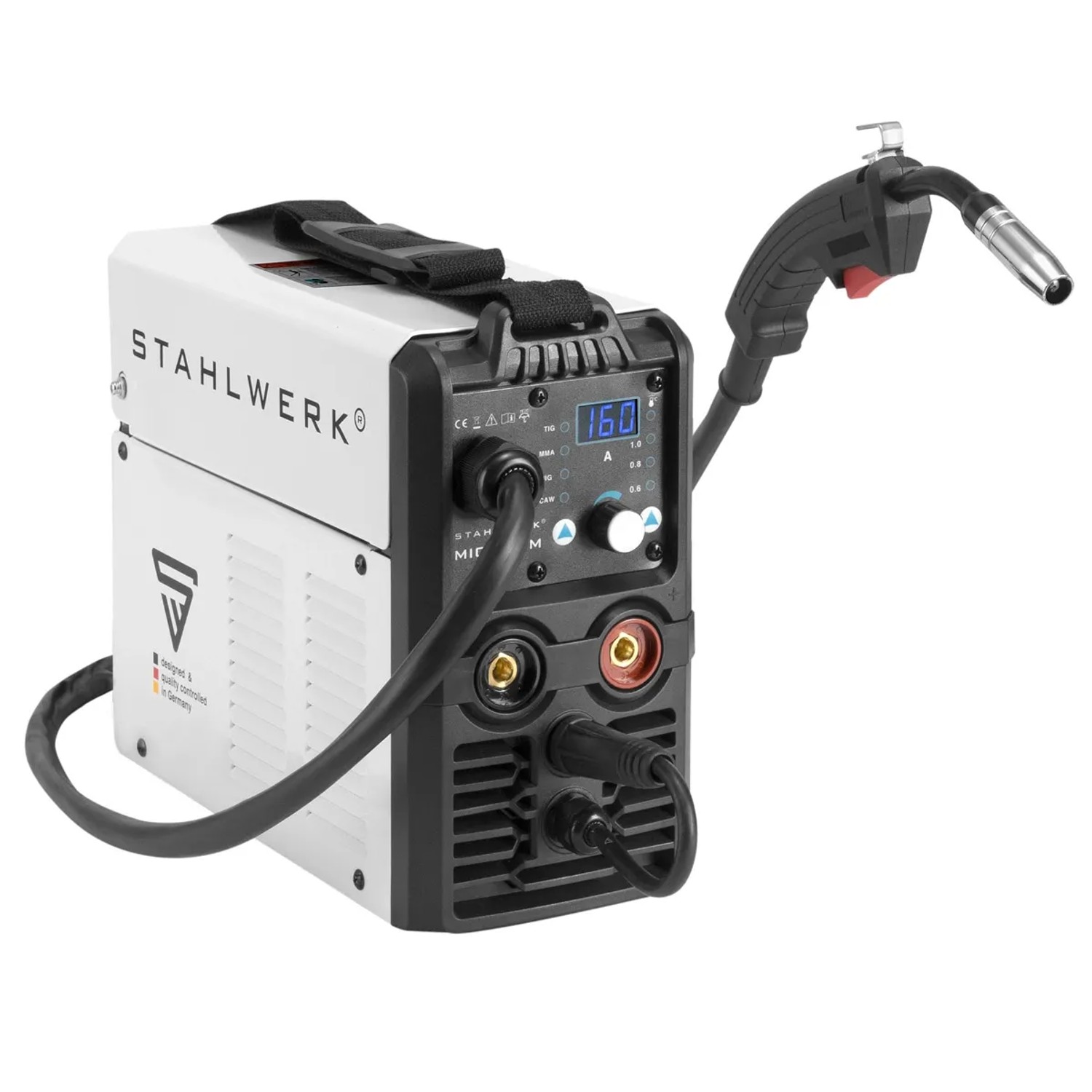 STAHLWERK Schweißgerät MIG MAG 160 M IGBT 5 in 1 Kombigerät mit 160