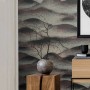 Marburg Vliestapete Habitat mit grafischem Muster in Schwarz und Silber.