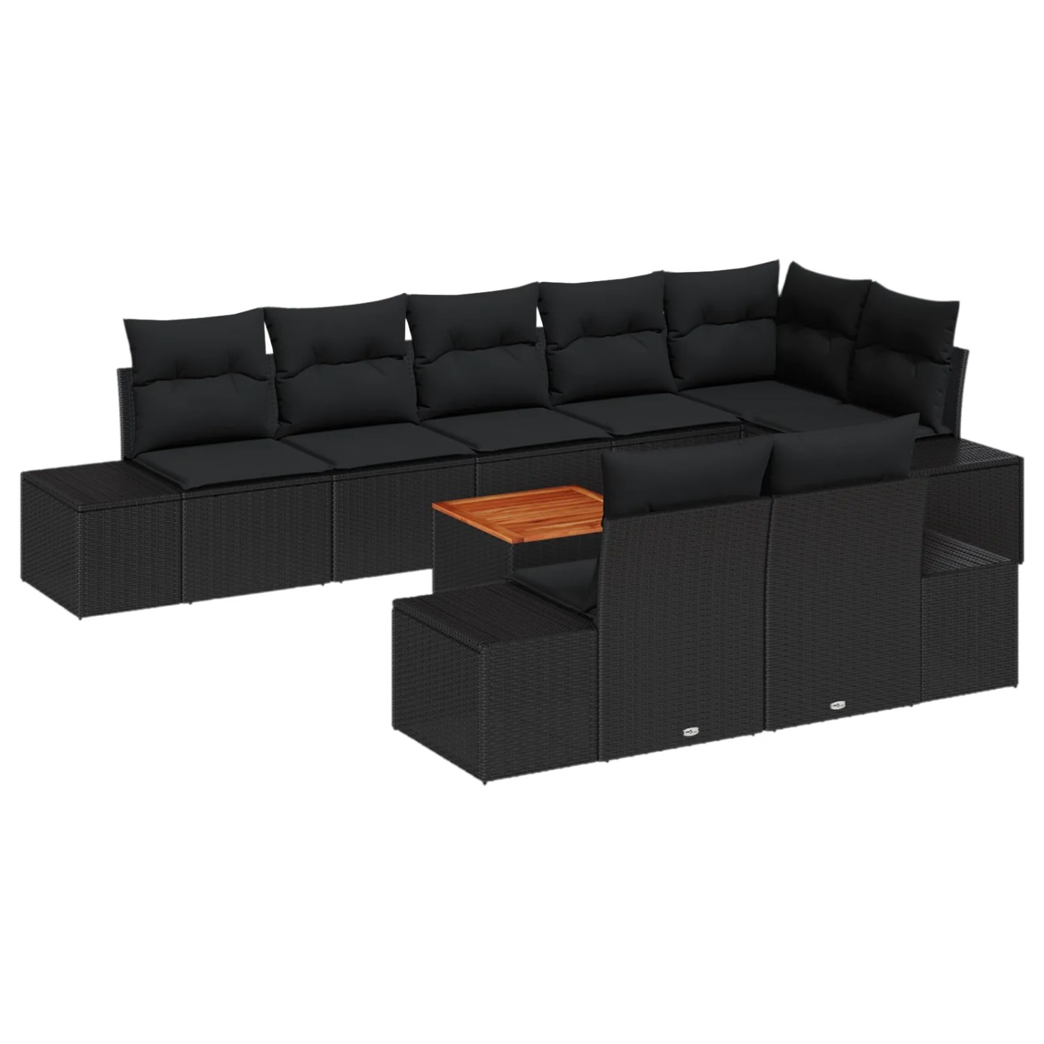 vidaXL Garten-Sofa-Set 9-Tlg Schwarz 3356644