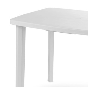 Weißer, rechteckiger Mojawo Gartentisch aus Kunststoff, 100x70 cm, ideal für Balkon und Terrasse.