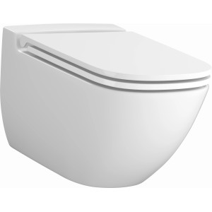 Weißes, spülrandloses baliv Wand WC-Set Cleveland mit Soft-Close-Sitz.