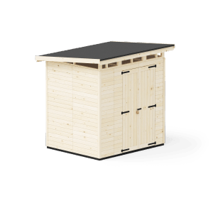 Upyard Gartenhaus Strongbox L, 203x163 cm, Naturholz mit Doppeltür und Flachdach.