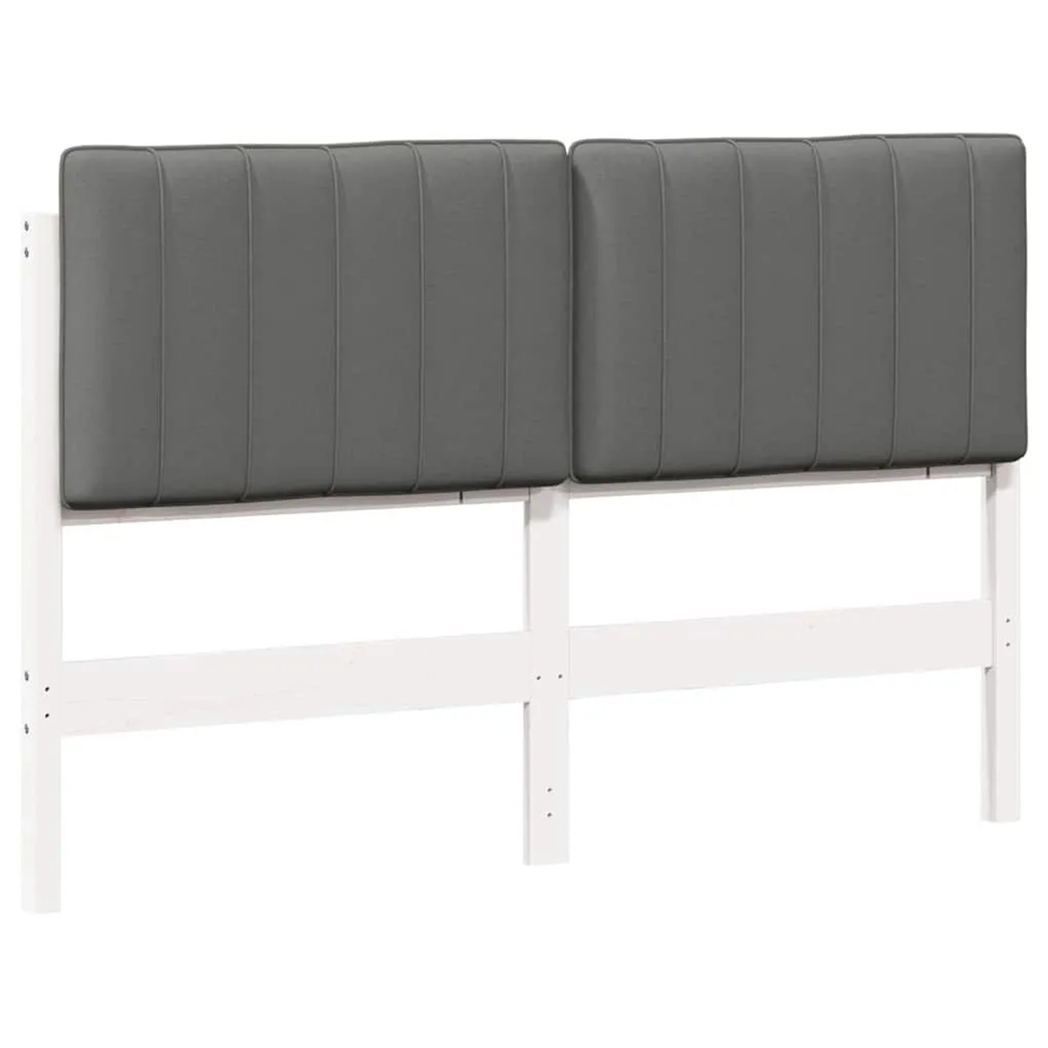 vidaXL Gepolstertes Kopfteil mit Kopfteil Weiß und Hellgrau 135 cm 880187