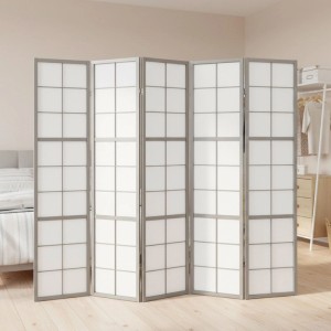 Homestyle4u Paravent Raumteiler 5 teilig Holz Trennwand Sichtschutz 3144