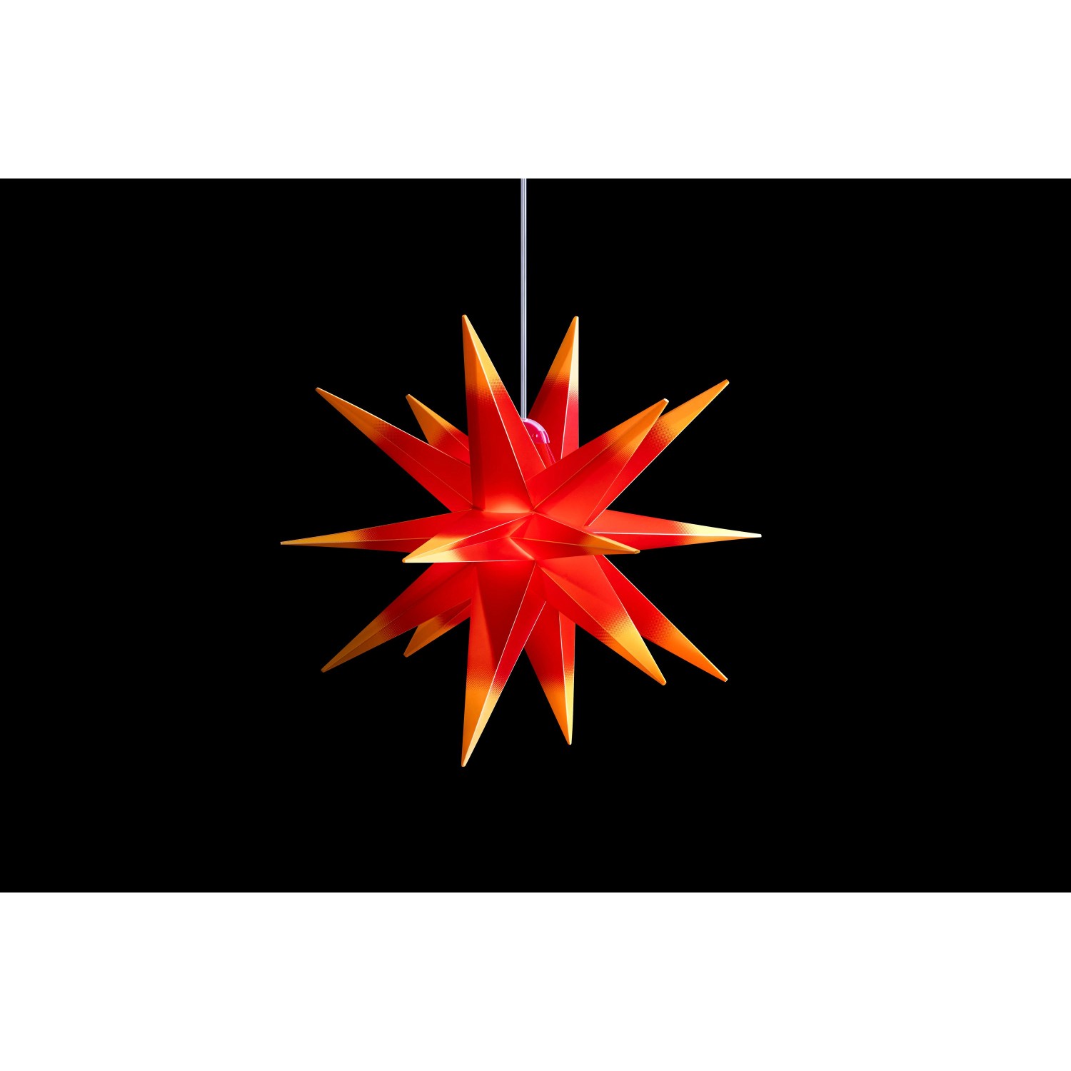 Sterntaler Dekostern Weihnachtsstern Kunststoff 18-Zacker Faltstern 25cm Innen und Außen LED Batterie Rot-Gelb
