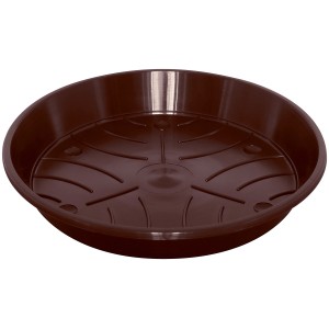 Brauner Geli Untersetzer Standard, Ø 16 cm, aus robustem Kunststoff für Pflanzen.