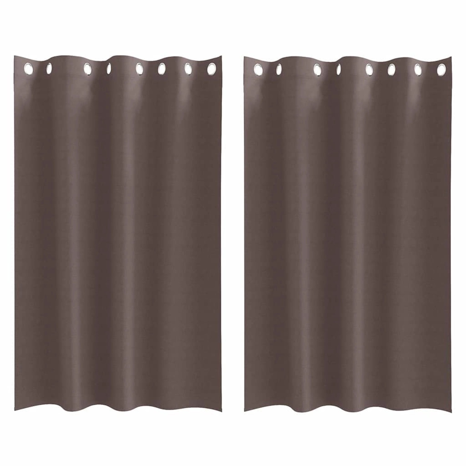 vidaXL Verdunkelungs-Vorhänge mit Ringen Dunkelbraun Polyester 4107334 günstig online kaufen