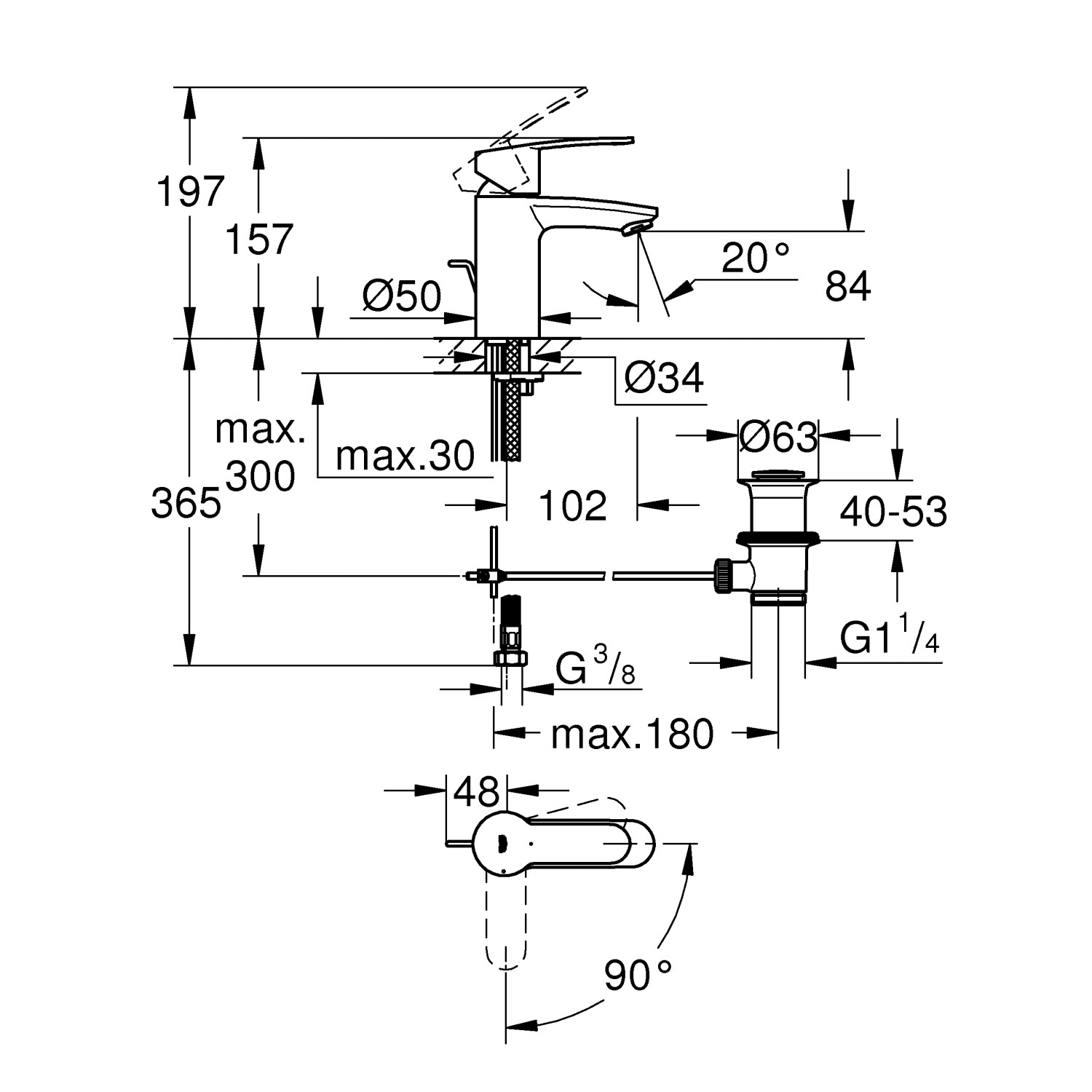 Grohe Einhand Waschtischbatterie Eurostyle Cosmopolitan S Size Einlochmontage Kaufen Bei Obi 1008