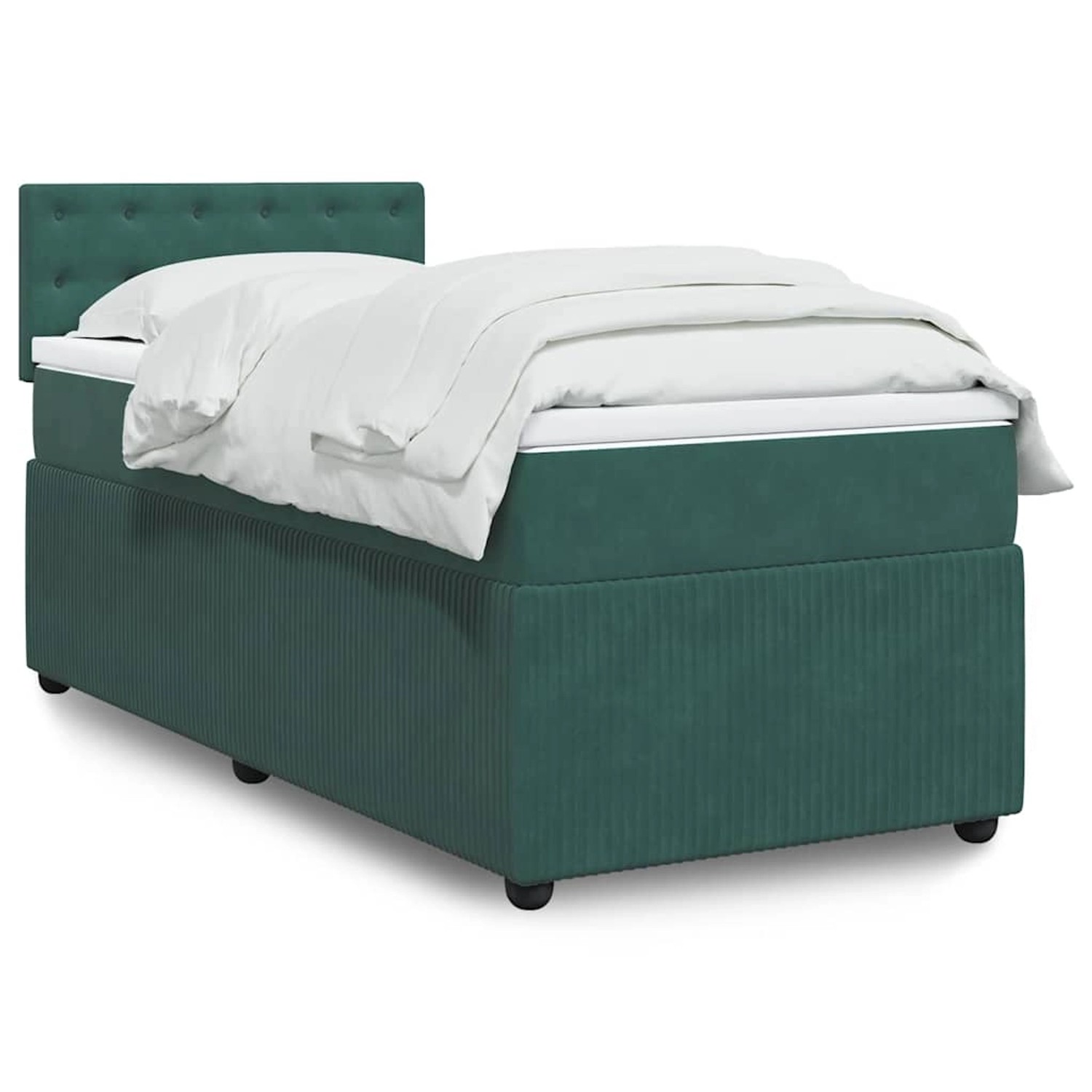 vidaXL Boxspringbett mit Matratze Dunkelgrün 90x200 cm Samt 3289941 günstig online kaufen
