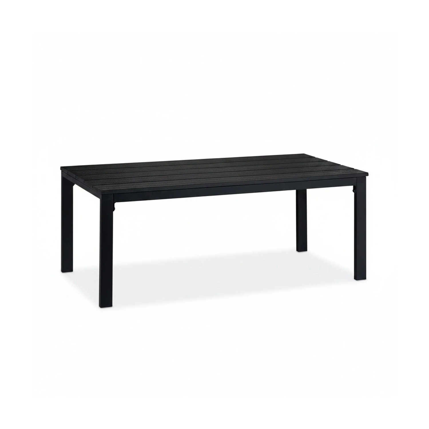 Relaxdays Gartentisch Stahl Kunststoff Schwarz Witterungsbeständig 39 cm x 98 cm x 48 cm