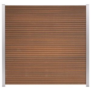 GartenLand WPC Zaun Set Shadowline, Mahagoni, 180x180 cm. Sichtschutz Steckzaun ohne Pfosten.