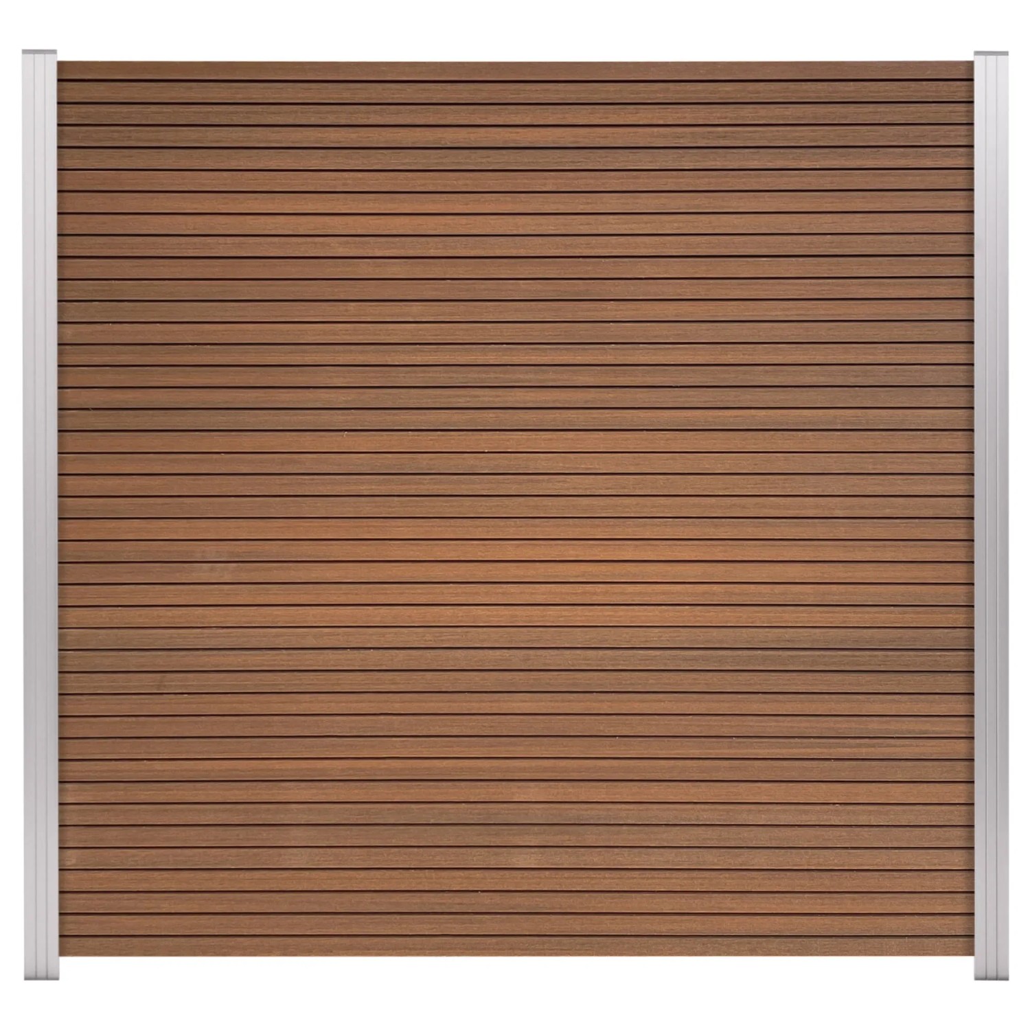 GartenLand WPC Zaun Set Shadowline, Mahagoni, 180x180 cm. Sichtschutz Steckzaun ohne Pfosten.