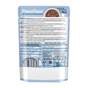 Pawsome Katzen-Nassfutter Junior Lachs, 85g Portionsbeutel.