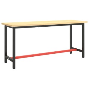 vidaXL Werkbankgestell, schwarz-rot, 170x50x79 cm, Metall Tischgestell für Werkbank.