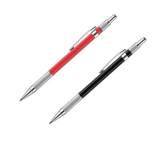 STAHLWERK Tieflochmarker und Baubleistifte (rot, schwarz) im Set mit Ersatzminen.