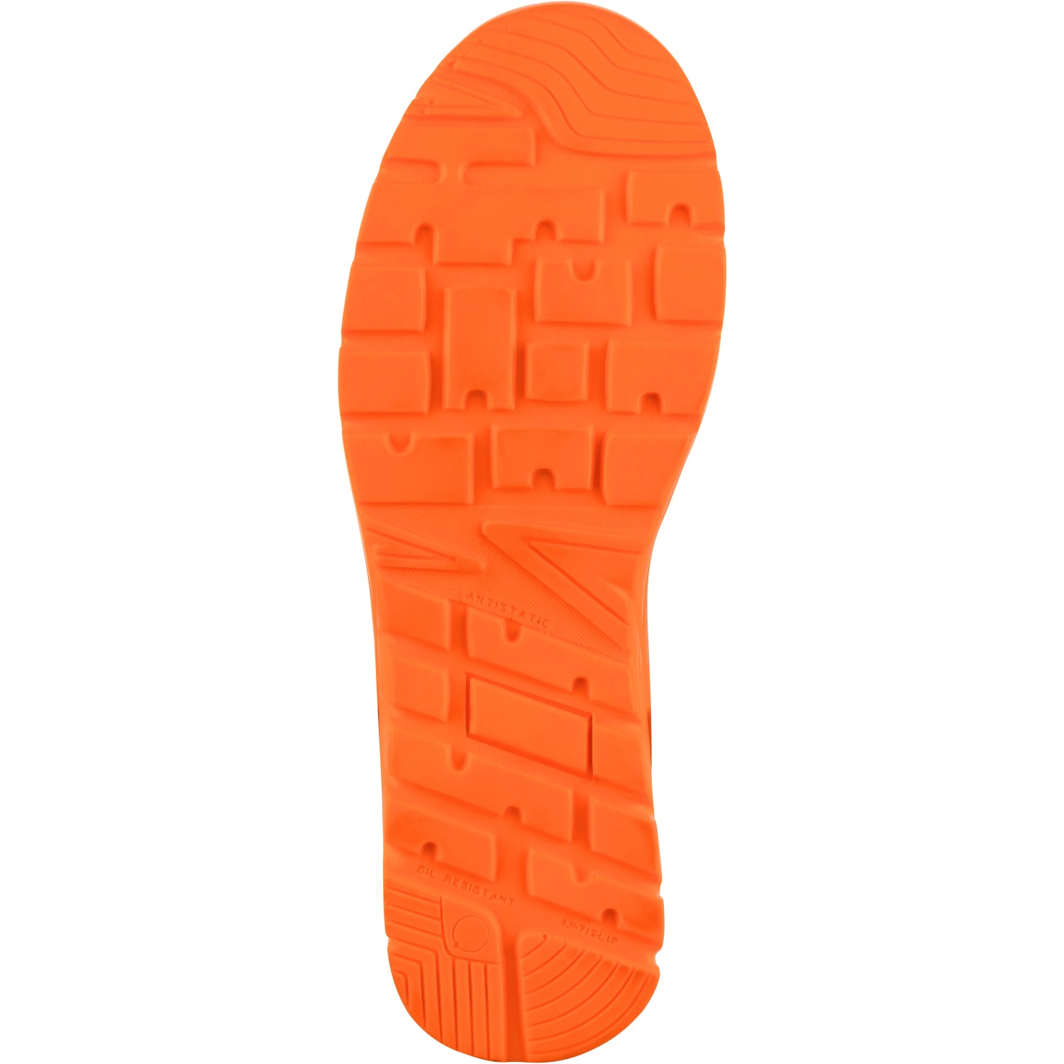 Sohle des Bullstar Sicherheitsschuh Ultra S1PS, Größe 42, orangefarben.